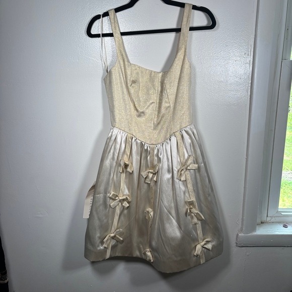 L.K.L. by Lawrence Kurtz Dresses & Skirts - Deadstock 80s Saks L.K.L. by Lawrence Kurtz Mini Dress Sz 4 Gold Bow Cocktail